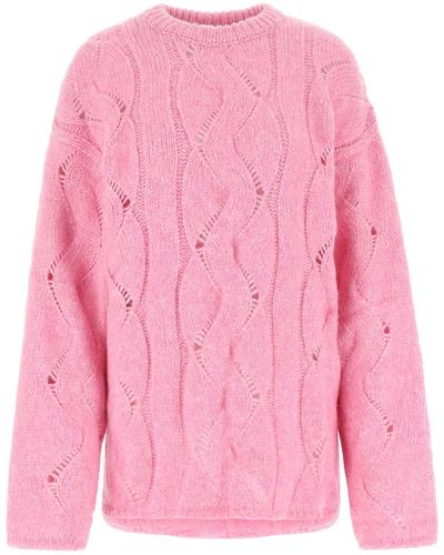 Low Classic Alpaca Blend Oversize Sweater - Pink