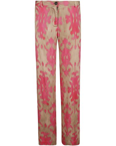 Bazar Deluxe Straight Leg Patterned Trousers - Red