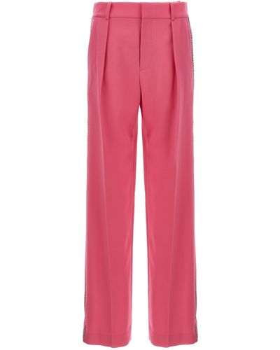 Area Crystal Embellished Pants - Pink