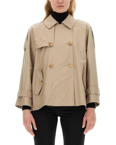 Max Mara The Cube Jtrench Double-Breasted Long Coat - Natural