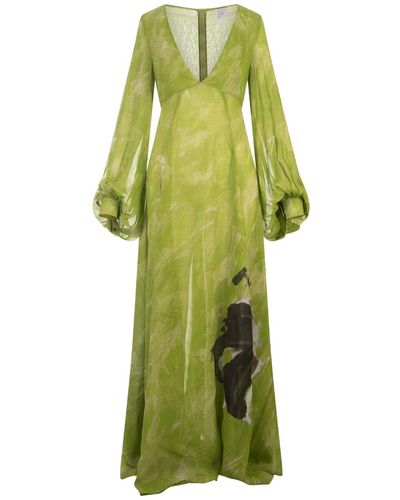 Stella Jean Long Dress With Print - Green