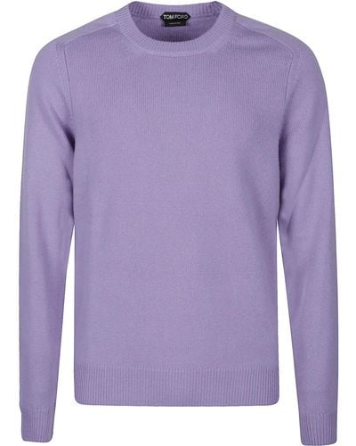 Tom Ford Cashmere Saddle Sweater - Purple