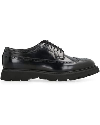 Doucal's Leather Lace-Up Shoes - Black