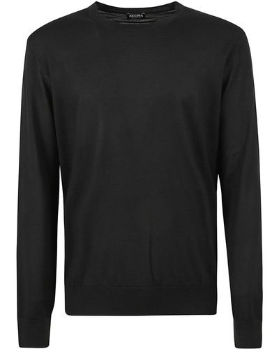 ZEGNA Round Neck Sweater - Black