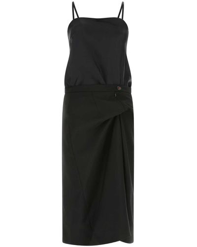 Maison Margiela Silk And Wool Blend Dress - Black
