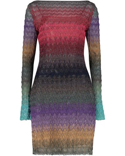 Missoni Knitted Lurex Maxi-Dress - Purple