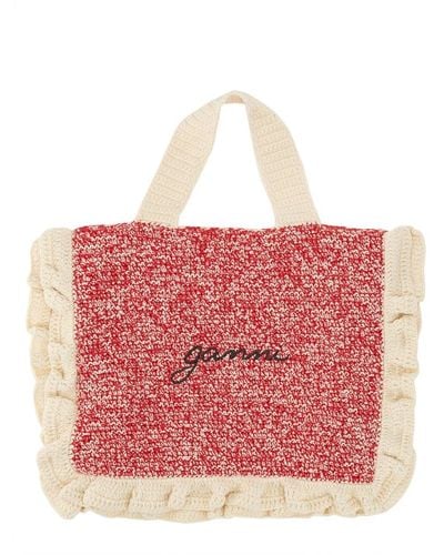 Ganni Bag With Logo - Red
