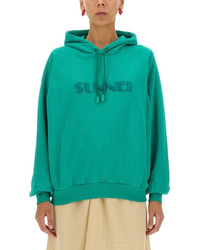 Sunnei Sweatshirt With Logo - Green