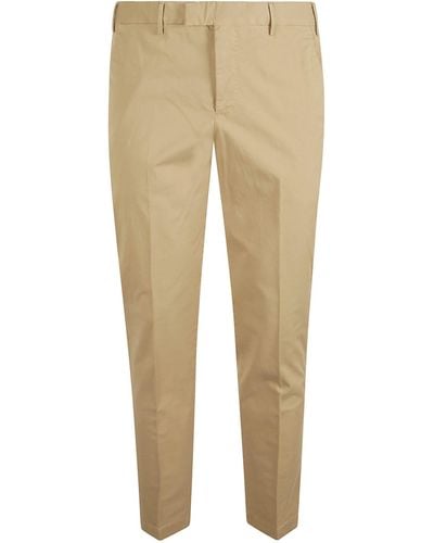 PT Torino Slim Fit Plain Trousers - Natural