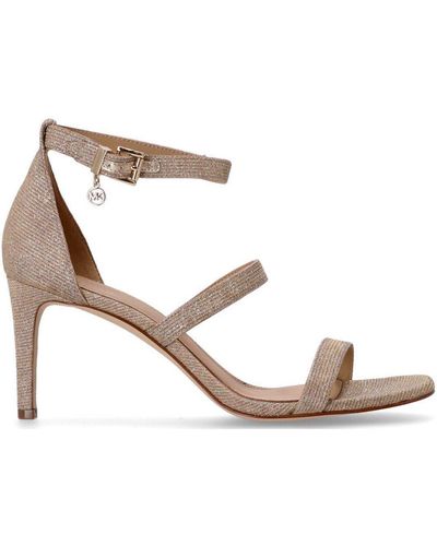 MICHAEL Michael Kors Michael Kors Koda Strapped Heeled Sandals - Metallic