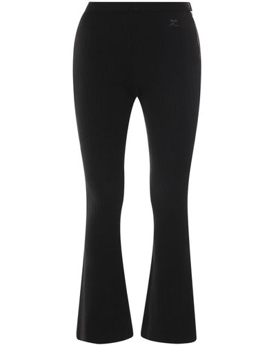 Courreges 'Reedition Rib Knit' Trousers - Black