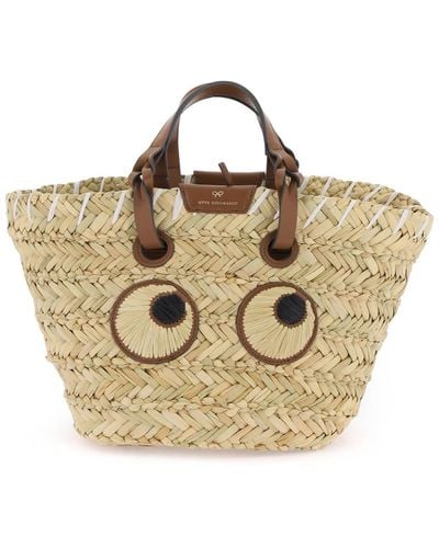 Anya Hindmarch Paper Eyes Basket Handbag - Metallic