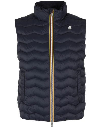 K-Way Valen Quilted Warm Zipped Gilet - Blue