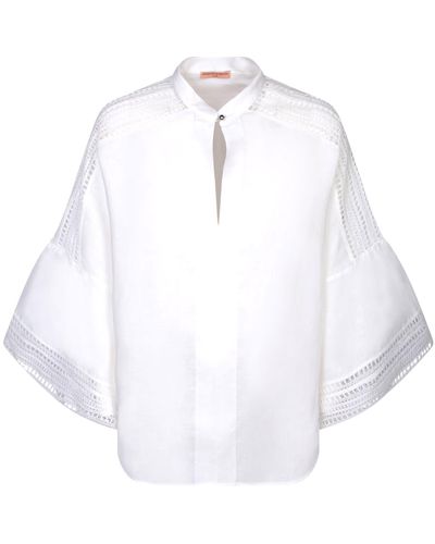 Ermanno Scervino Embroidered Linen Blouse - White