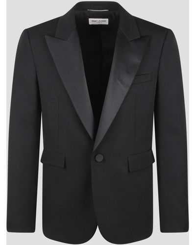 Saint Laurent Grain De Poudre Tuxedo Jacket - Black