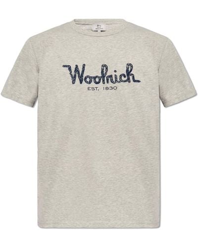 Woolrich T-Shirt With Logo - Gray