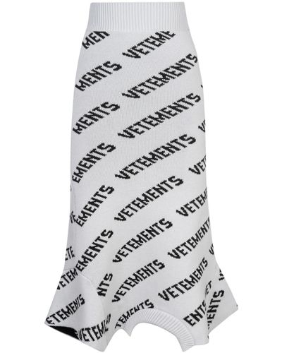 Vetements Logo Monogram Skirt - White