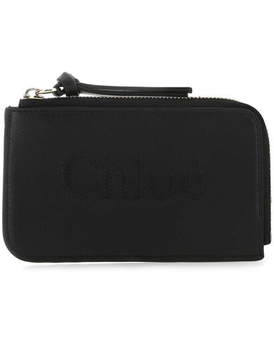 Chloé Leather Card Holder - Black