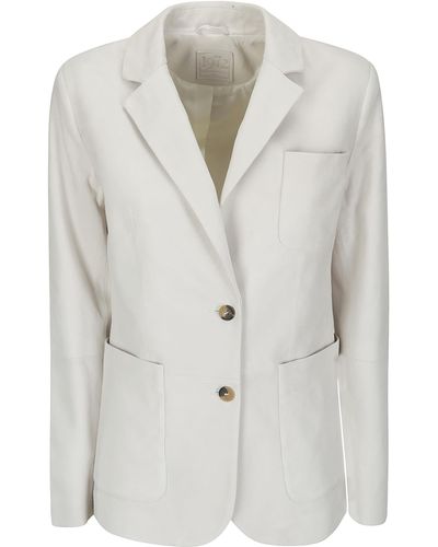 DESA NINETEENSEVENTYTWO Leather Blazer Jacket - White