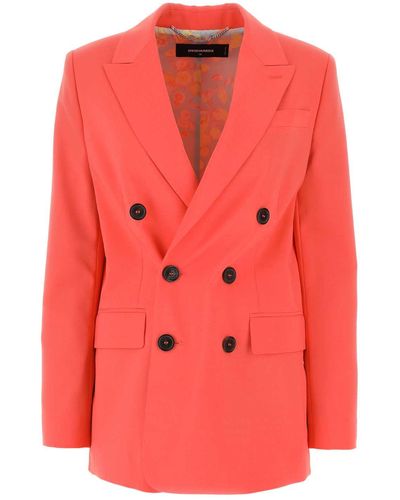 DSquared² Coral Stretch Polyester Blend New York Blazer - Pink
