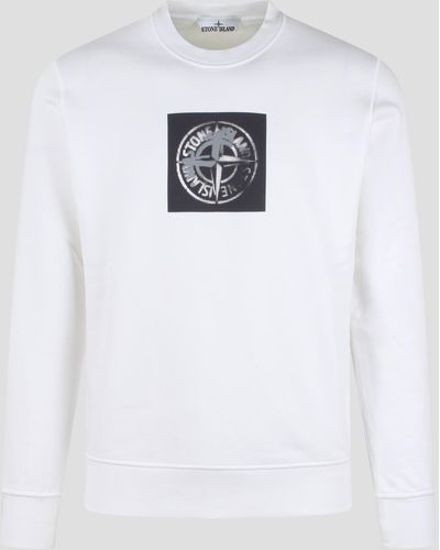 Stone Island Industrial One Print Sweatshirt - White