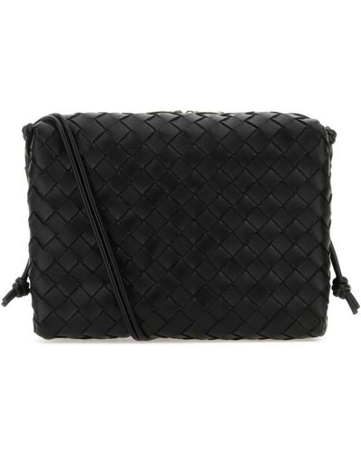 Bottega Veneta Leather Small Loop Crossbody Bag - Black