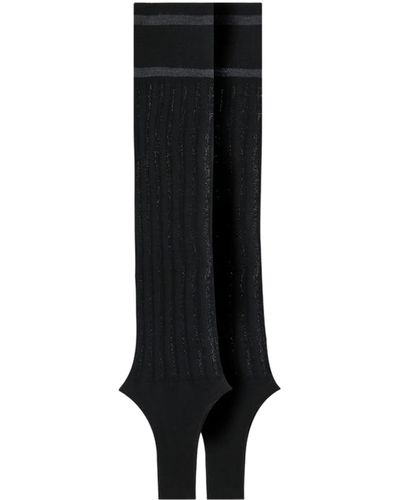 DURAZZI MILANO Knitted Ribbed Stirrup Leg Warmer - Black