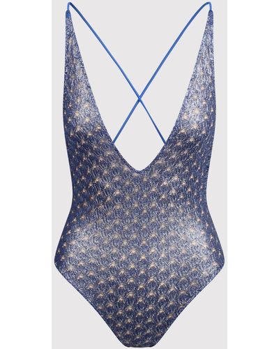 Missoni Lamé Effect Swimsuit - Blue