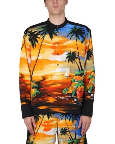 Dolce & Gabbana Hawaii Print Shirt - Orange