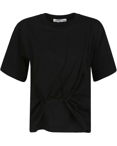 Victoria Beckham Twist Front T-Shirt - Black