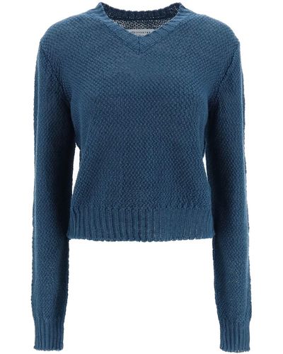 Maison Margiela Boucle Sweater True Hemp - Blue