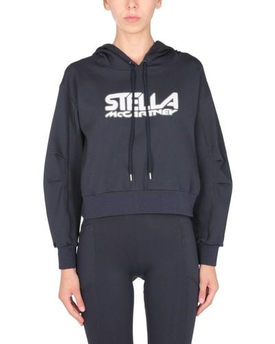 Stella McCartney Scuba Sweatshirt With Logo - Blue
