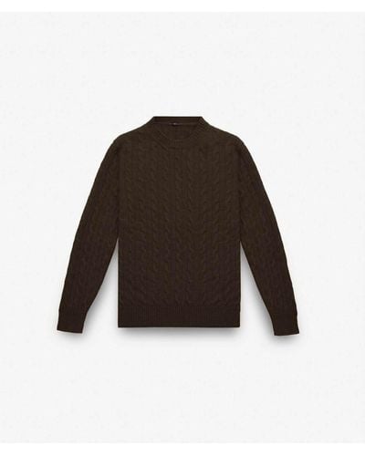 Larusmiani Cable Knit Sweater Col Du Pillon Sweater - Black