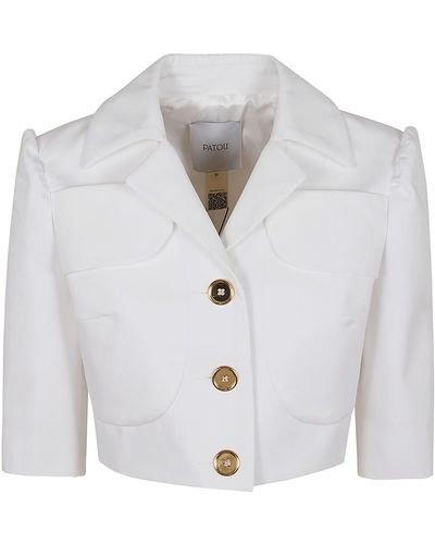 Patou Short Sleeves Cotton Jacket - White