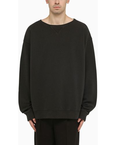 Maison Margiela Anthracite Oversized Cotton Sweatshirt - Black