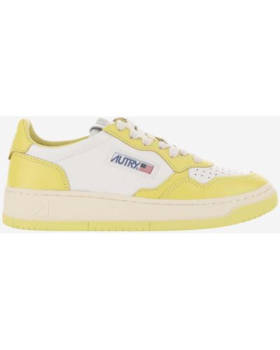 Autry Low Medalist Leather Sneakers - Yellow