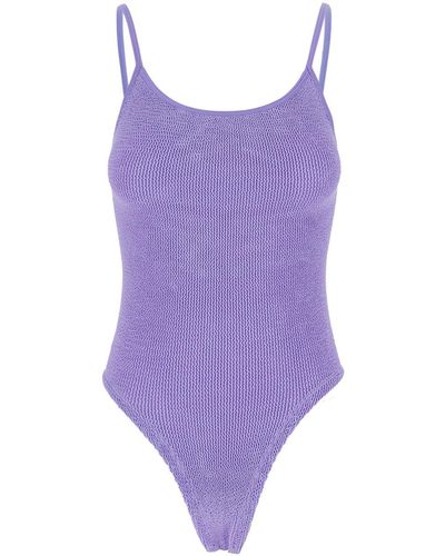 Hunza G Pamela Backless One-Piece Swimsuit - Purple