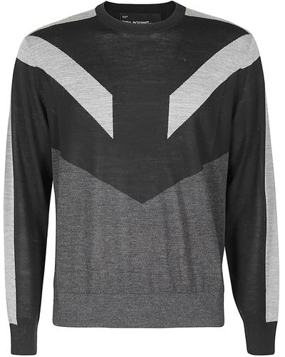 Neil Barrett Modernist Wool Light Jumper - Black