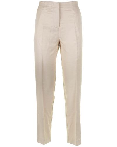 Kaos Elegant Pleated Pants - Natural
