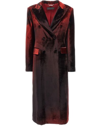 Alberta Ferretti Velvet Coat Coats, Trench Coats - Red