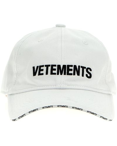 Vetements Logo Cap Hats - White