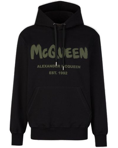 Alexander McQueen Logo Hoodie Sweatshirt - Black