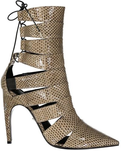 Versace Snake Leather Ankle Boots - Brown