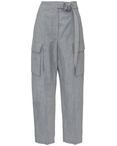 Brunello Cucinelli Pants With Belt - Gray