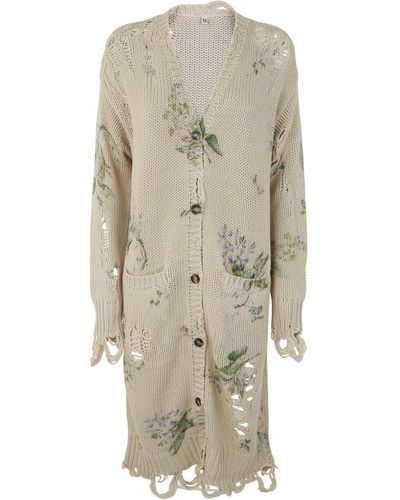 R13 Floral Knit Cardigan - Natural
