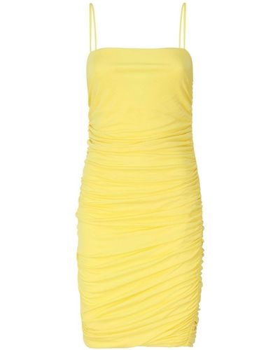 Pinko Fitted Dress With Thin Straps - Yellow
