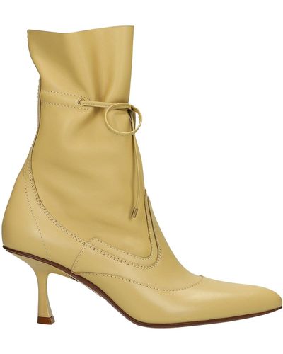 Zimmermann High Heels Ankle Boots In Leather - Natural