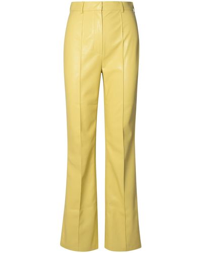 Nanushka Leena Lime Polyurethane Pants - Yellow