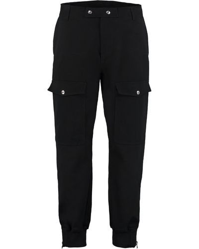 Alexander McQueen Maxi Pockets Cotton Trousers - Black