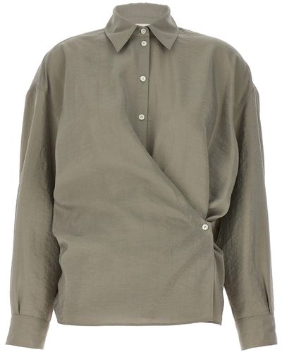 Lemaire Twisted Shirt, Blouse - Gray